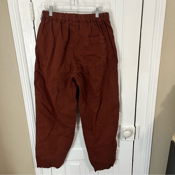 BDG Urban Outfitters Drew Pleated Poplin Trousers Rust Brown Large R2 - Picture 6 of 11